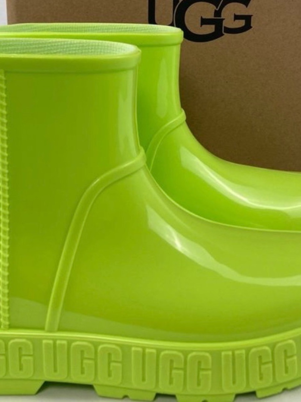 UGG Neon Lime Green Waterproof Rain Boots